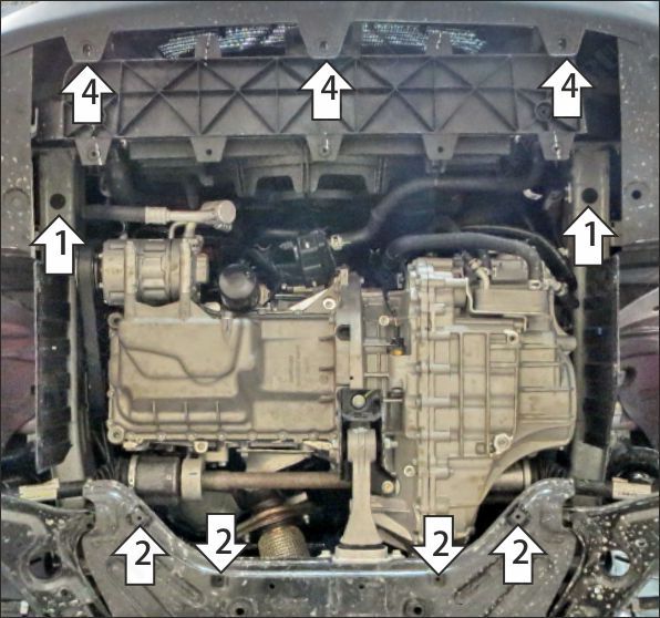 Защита стальная Мотодор (Двигатель, Коробка переключения передач), 2 мм,  для Changan UNI-T  2020- арт. 77206