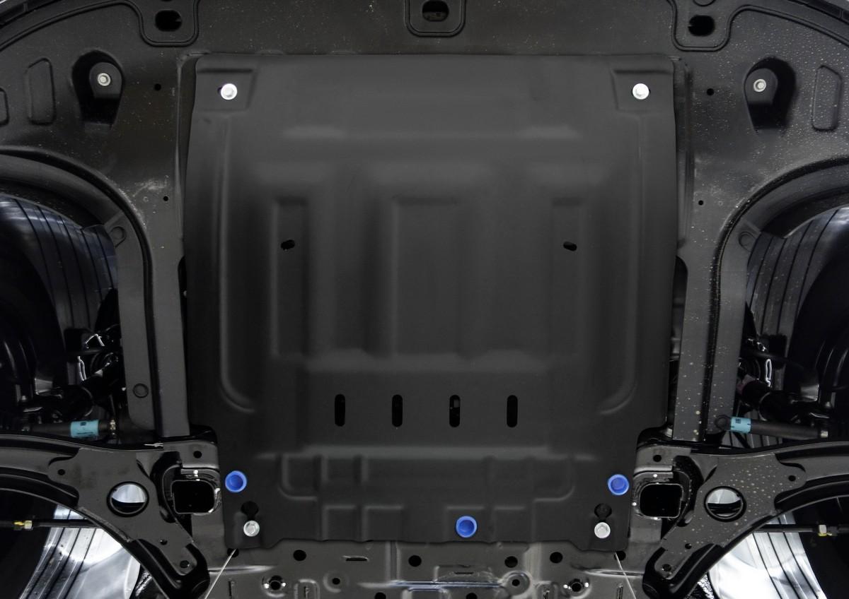 Защита картера и КПП Rival (увеличенная) для Hyundai Creta II 2021-н.в., сталь 1.5 мм, с крепежом, штампованная, 111.2392.1