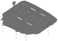 Защита стальная Мотодор (Двигатель, Коробка переключения передач), 2 мм,  для Gac GS3  2024- арт. 77805