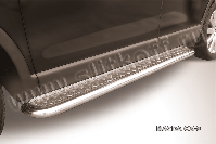 Защита порогов d57 с листом Mazda CX-9 (2006-2012) Black Edition, Slitkoff, арт. MZCX9008BE