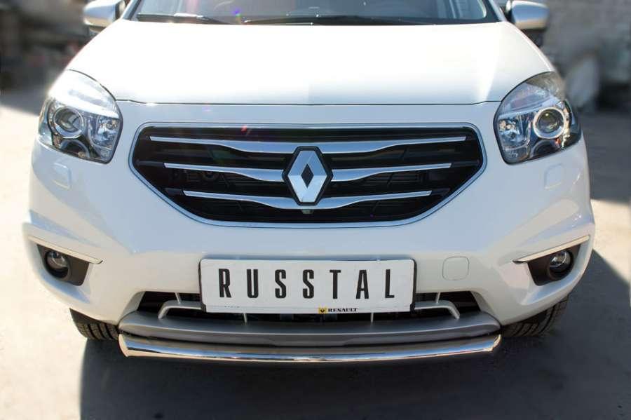 Защита переднего бампера d63 для Renault Koleos 2012, Руссталь RKZ-000581