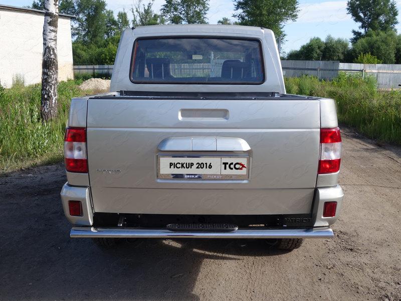 Защита задняя центральная 120х60 мм с накладкой для автомобиля UAZ Pickup 2015-, TCC Тюнинг UAZPIC2016-21