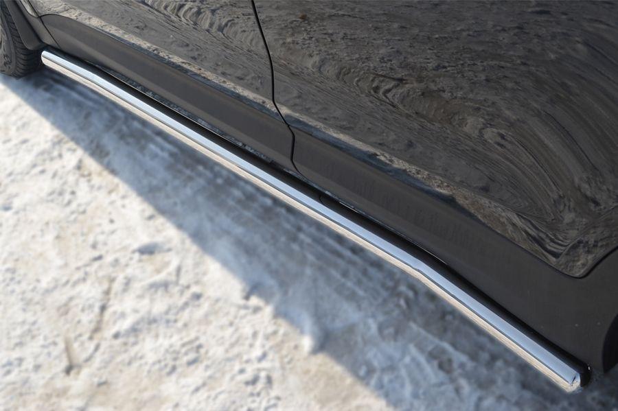 Пороги труба d57 вариант 3 для Hyundai Santa Fe 2012, Slitkoff HSFT-0012223