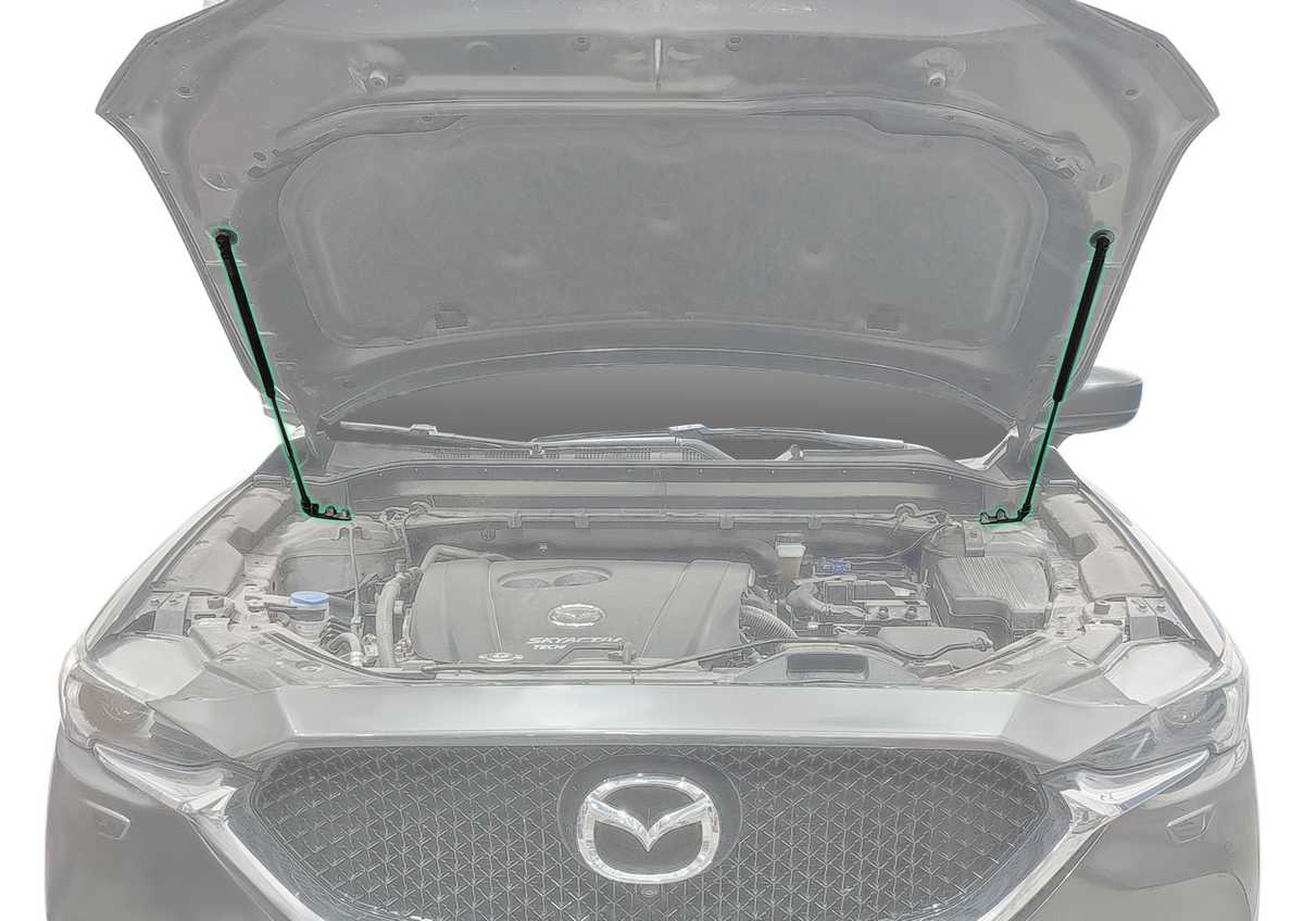 Комплект упоров капота Pneumatic Mazda CX-5 II (2017-2021), Rival, арт. KU-MZ-CX05-02