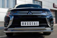 Защита переднего бампера d63/75х42 для Mitsubishi Outlander 2015, Руссталь MOZ-002107