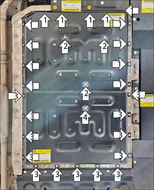 Защита стальная Мотодор (Аккумуляторная батарея), 2 мм,  Evolute I-Space   2025-н.в. арт. 78617