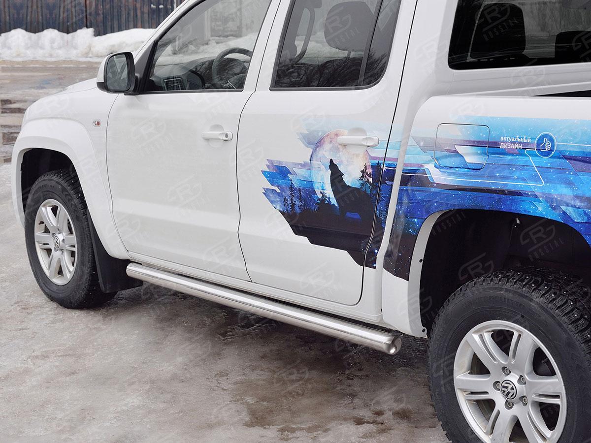 Пороги труба d76 вариант 3 Volkswagen Amarok 2016, Slitkoff VAMT-0025413