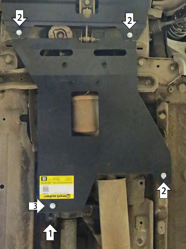 Защита стальная Мотодор (Датчик), 2 мм, Сталь для Nissan Terrano 2014- арт. 01739