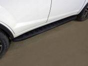Пороги алюминиевые с пластиковой накладкой (карбон черные) 1720 мм для автомобиля Lifan X60 2017-, TCC Тюнинг LIFX6017-21BL