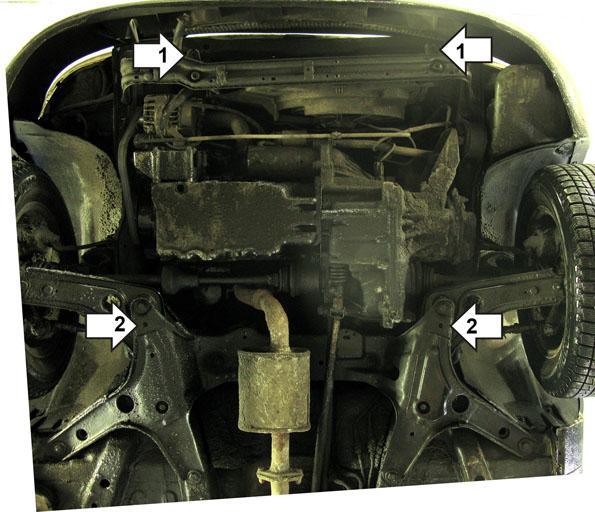 Защита стальная Мотодор (Двигатель, Коробка переключения передач), 2 мм, Сталь для Ford Escort 1995-2002 арт. 00740