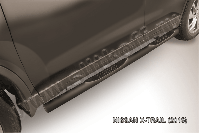 Защита порогов d76 с проступями черная Nissan X-Trail (2013-2023) , Slitkoff, арт. NXT15-006B