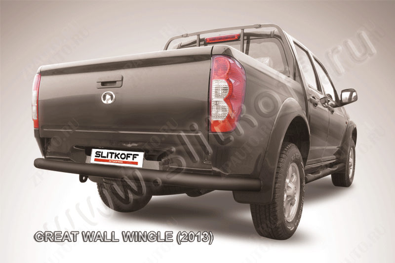 Защита заднего бампера d76 черная Great Wall Wingle (2011-2015) , Slitkoff, арт. GWWIN-009B