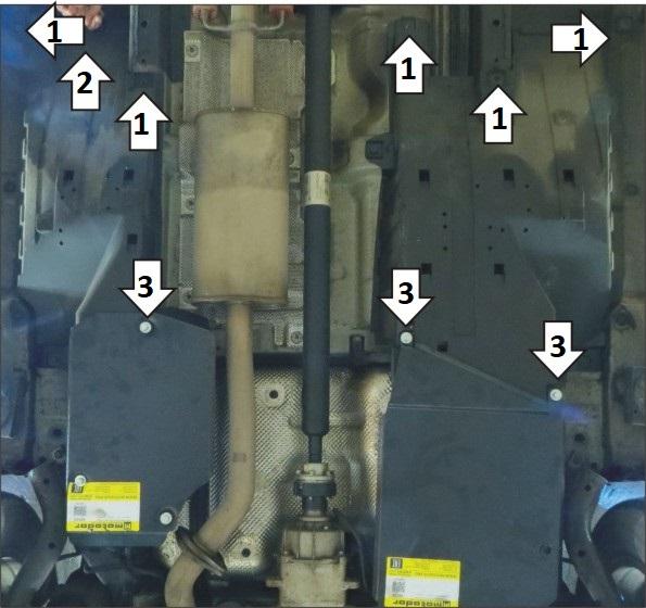 Защита стальная Мотодор (Топливный Фильтр), 2 мм, Сталь для Haval F7 2019- арт. 03124