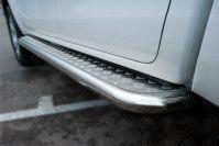 TOYOTA HILUX 2020- Пороги труба  d57 с листом (вариант 2) THL-0034992