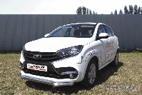 Защита переднего бампера d57+d42 двойная Lada Xray (2015-2023) , Slitkoff, арт. LadXR003