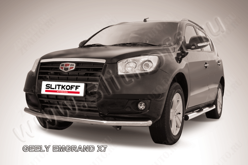 Защита переднего бампера d57 Geely Emgrand X7 (2011-2016) , Slitkoff, арт. GEX7005
