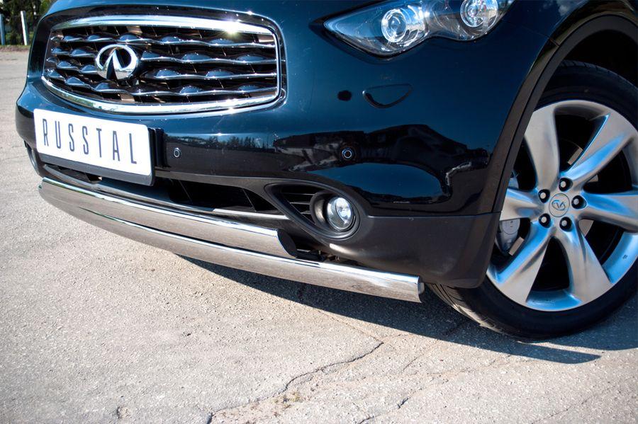 Защита переднего бампера d75x42 овал для Infiniti FX37, Slitkoff IF7Z-000702