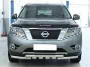 Защита переднего бампера d-60 с доп. накладками для Nissan Pathfinder 2014, Технотек NP14_1.2