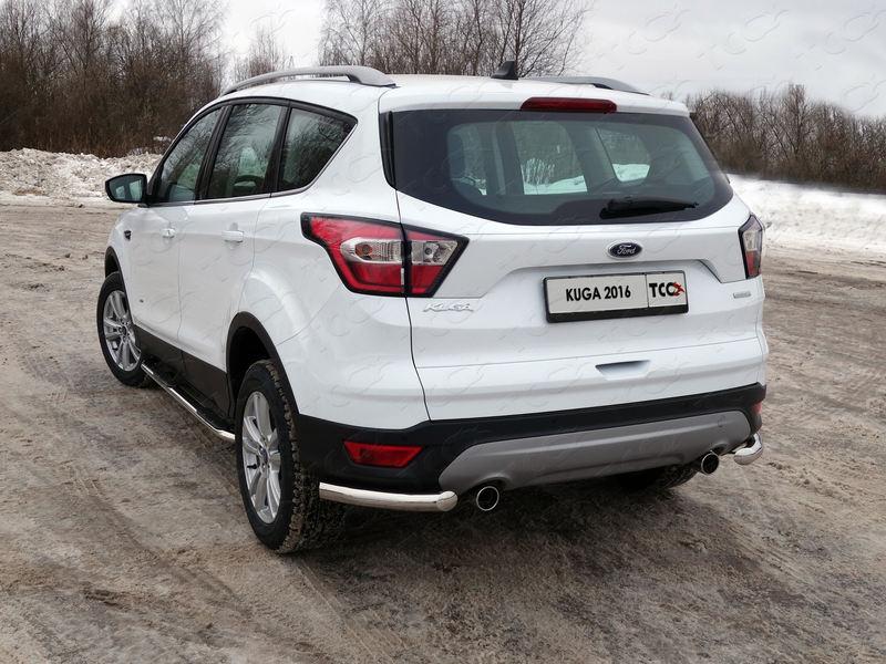 Защита задняя (уголки) 60,3 мм для автомобиля Ford Kuga 2016-, TCC Тюнинг FORKUG17-33