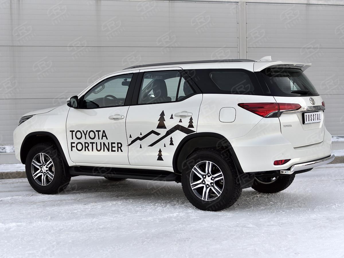 TOYOTA FORTUNER 2020- Защита заднего бампера d75х42 дуга TFRZ-003535