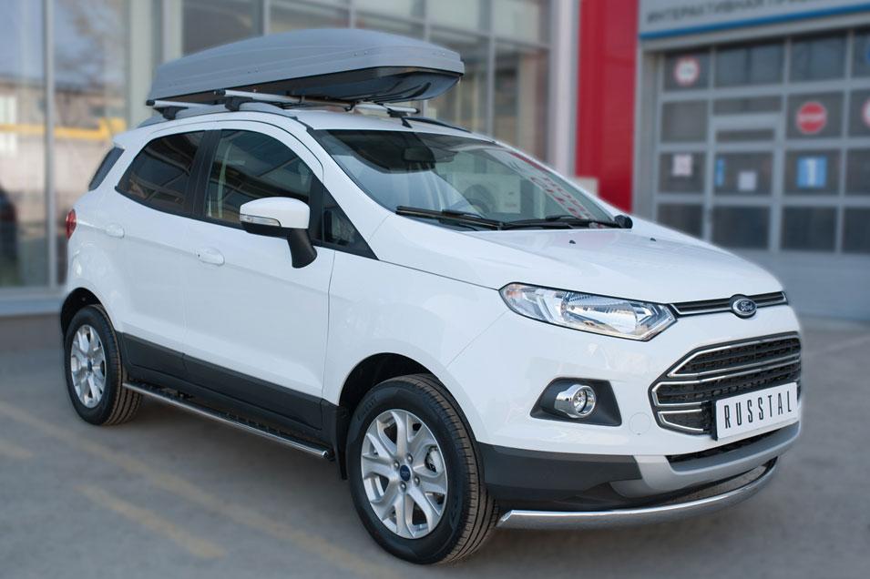 Защита переднего бампера d75х42 для Ford EcoSport 2014, Slitkoff FEZ-002055