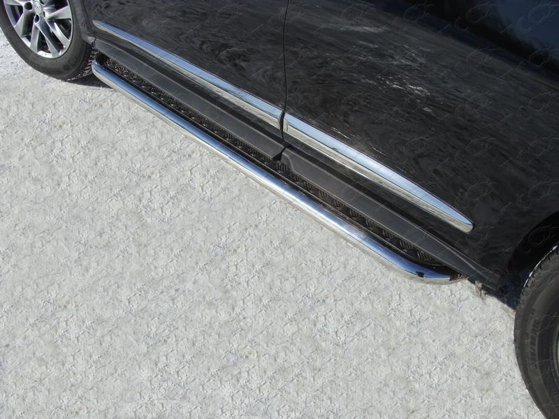 Пороги с площадкой 60,3 мм (укороченные) для автомобиля Infiniti QX 60 (JX35) 2013-2016, TCC Тюнинг INFJX3513-20