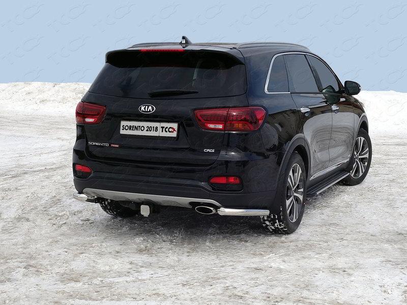 Защита задняя (уголки) 60,3 мм для автомобиля Kia Sorento Prime 2018-, TCC Тюнинг KIASORPR18-29