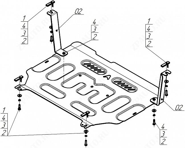 Защита АвтоСтандарт (Двигатель, Коробка переключения передач), 1,5 мм,  для Geely Emgrand  2022- арт. 54204