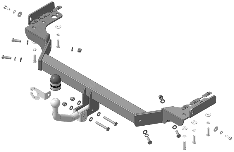 Фаркоп Hyundai Custo V-1,5; 2,0; передний привод; с 2021 г., тип шара A (оцинкованный), MOTODOR, арт. 90921-A