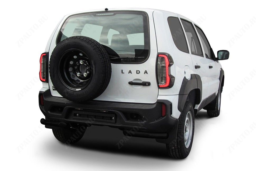 Уголки d57 черные Lada Niva Travel (2020-2023) , Slitkoff, арт. NivTR014B