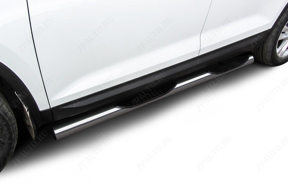 Защита порогов D76 с проступями Skoda Kodiaq (2016-2021) , Slitkoff, арт. SKKOD-003