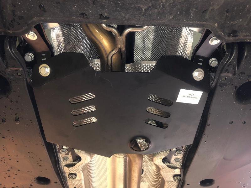 Защита заслонки выхлопной системы для SKODA Kodiaq   2017  -, V-1,4TSI: 2,0 TSI: 2.0TDI, Sheriff, сталь 2,5 мм, арт. 21.3434