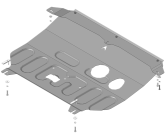 Защита АвтоСтандарт (Двигатель, Коробка переключения передач), 1, сталь для KIA Soul   2014-2019 арт.51033