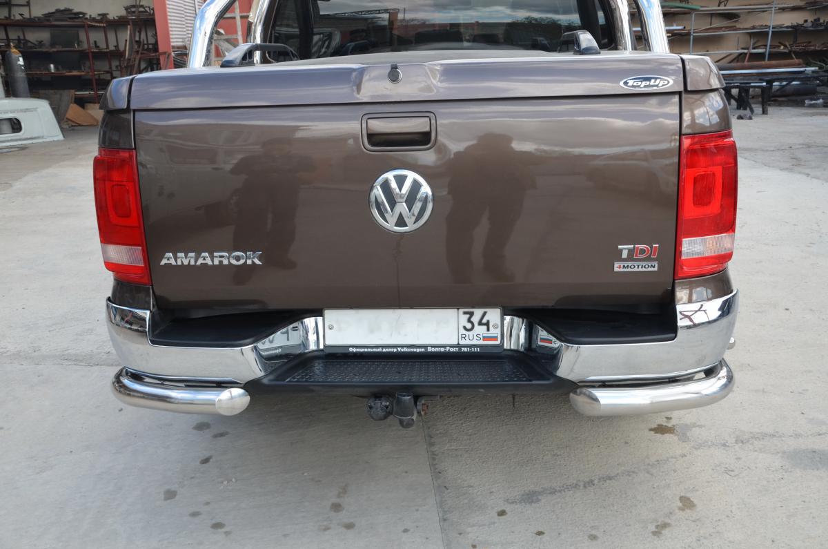 Защита заднего бампера двойная угловая для автомобиля VOLKSWAGEN Amarok  2009, Россия VWA.09.20