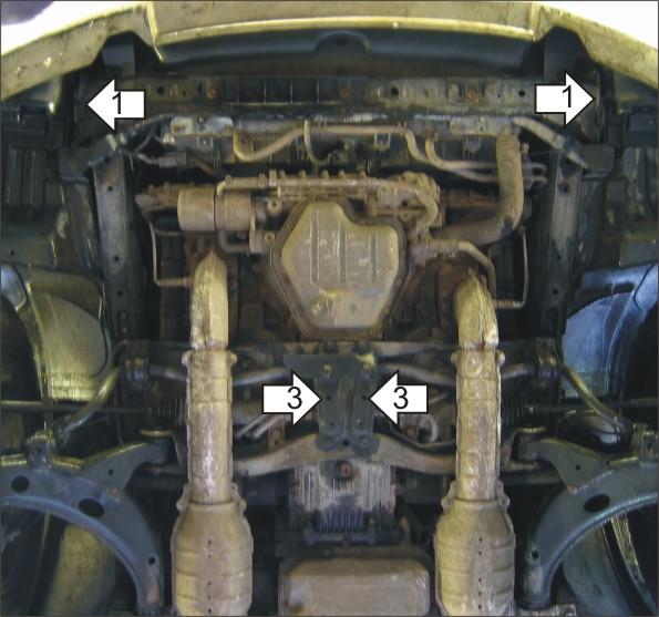 Защита стальная Мотодор (Двигатель), 2 мм, Сталь для Subaru Outback 2000-2003 арт. 02206