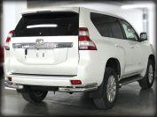 Защита заднего бампера "уголки" d-76+43 (удлиненные) для Toyota Land Cruiser 150 Prado 2013, Технотек LCPR13_3.1