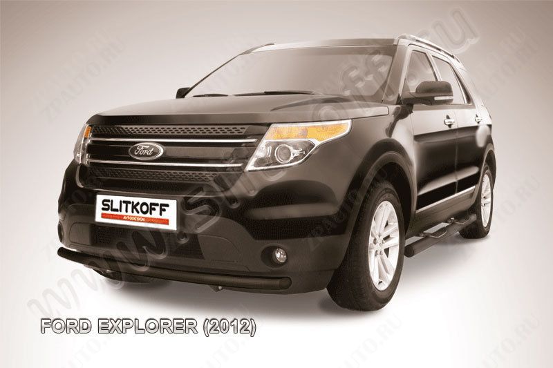 Защита переднего бампера d57 черная Ford Explorer (2010-2015) , Slitkoff, арт. FEX004B