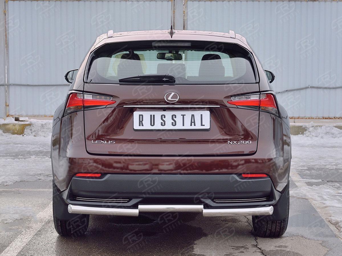 Защита заднего бампера d57 ступень Lexus NX 2014, Slitkoff LNXZ-002586