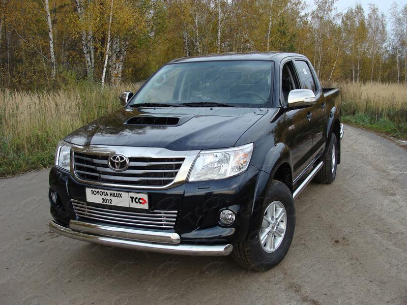 Защита передняя нижняя 76,1/75 мм для автомобиля Toyota Hilux 2011-2015, TCC Тюнинг TOYHILUX12-01
