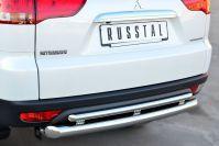 Защита заднего бампера d76/42 дуги для Mitsubishi Pajero Sport 2013, Slitkoff MPSZ-001586
