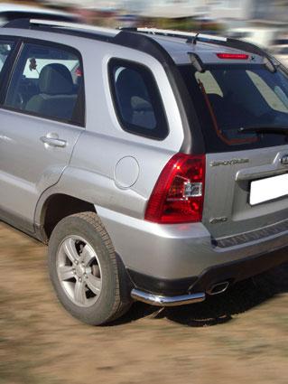 Защита заднего бампера "уголки" d-60 для KIA Sportage 2008-2010, Технотек KSP_5