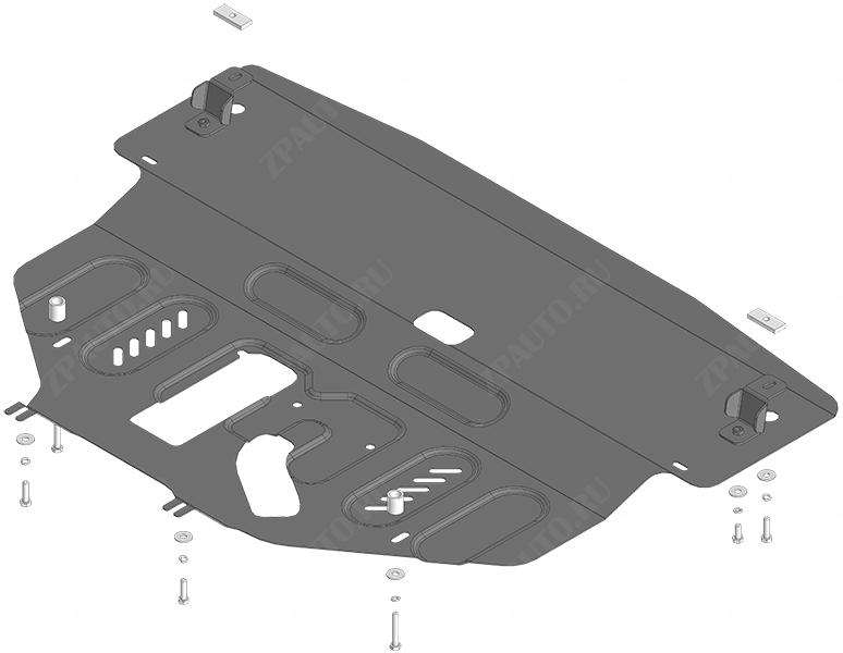 Защита стальная Мотодор (Двигатель, Коробка переключения передач), 2 мм,  KGM Torres  2023- арт. 72801