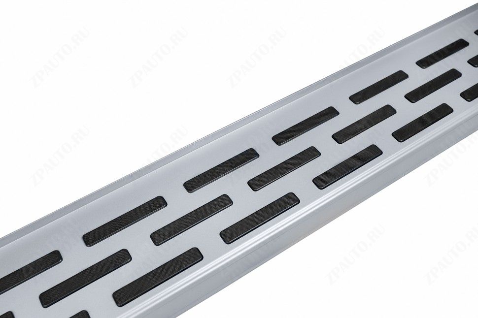 Пороги алюминиевые "Premium Silver" 1600 серебристые Opel Mokka (2012-2016) , Slitkoff, арт. AL-OPMOK1310