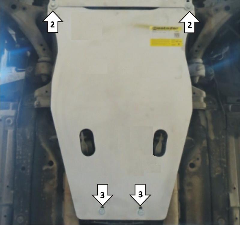 Защита алюминиевая Мотодор (Коробка переключения передач), 5 мм, Алюминий для Lexus LS 430 2000-2006 арт. 35006
