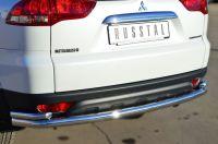 Защита заднего бампера d57/42 уголки для Mitsubishi Pajero Sport 2013, Slitkoff MPSZ-001584