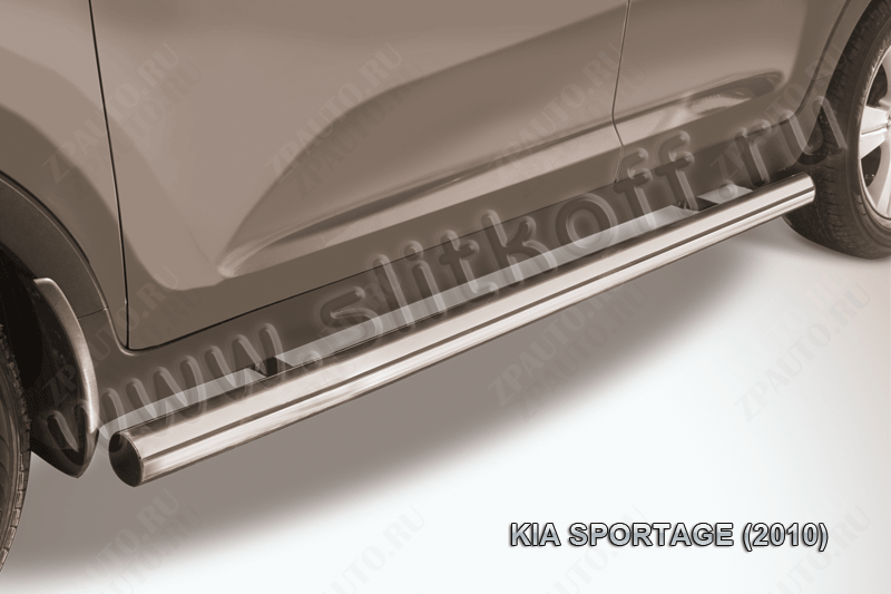 Защита порогов d76 труба Kia Sportage (2010-2016) Black Edition, Slitkoff, арт. KSP010-009BE