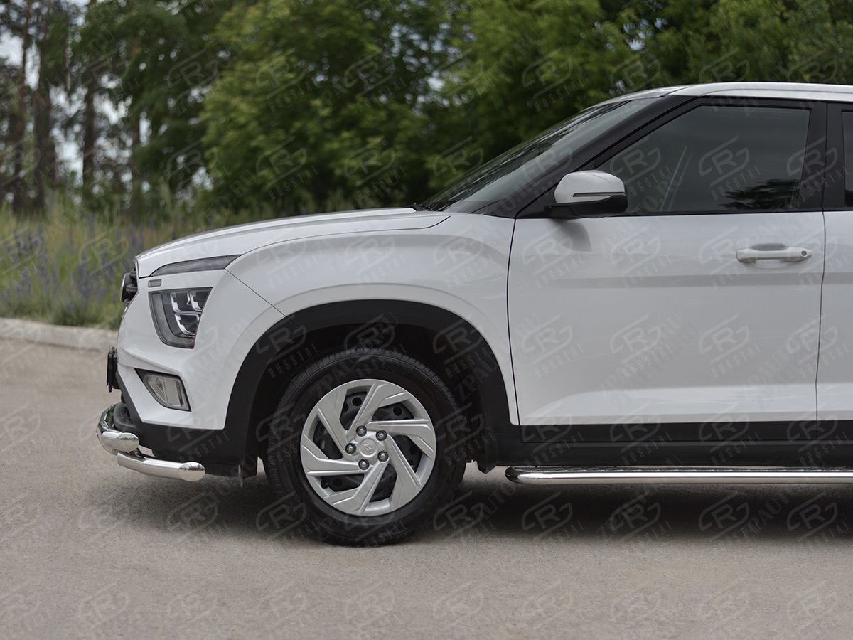 HYUNDAI CRETA 2021- Защита переднего бампера d57 секции-d57 уголки+клыки HCRZ-003820