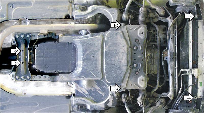 Защита стальная Мотодор (Двигатель, Коробка переключения передач), 2 мм, Сталь для Mercedes-benz C-class 2000-2007 арт. 01219