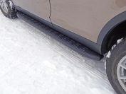 Пороги алюминиевые с пластиковой накладкой (карбон черные) 1820 мм для автомобиля Land Rover Discovery Sport 2015- TCC Тюнинг арт. LRDISSPOR15-05BL