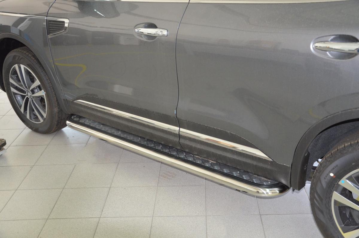 Пороги с накладным листом для автомобиля RENAULT Koleos 2017. RKS.17.41, Россия